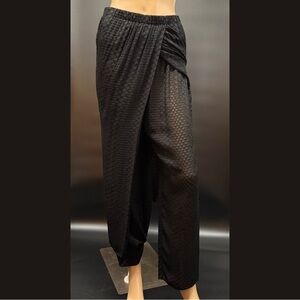 Yeohlee New York Black Textured Harem Pants Wrap Skirt Look Size M USA Made